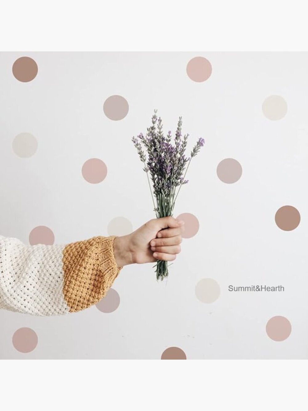 Boho Polka Dot Wall Decals 12 Sheets Removable Easy Peel Design